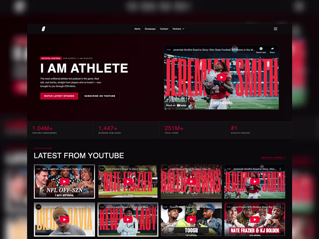 Cover image for CFB Alerts x I AM ATHLETE Partnership Web Experience