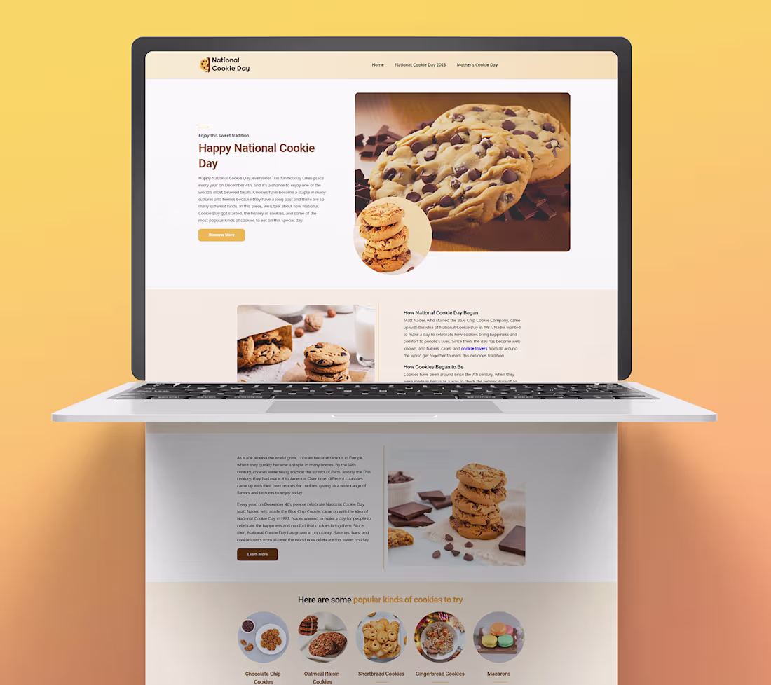 Cover image for National Cookie Day Modern Website