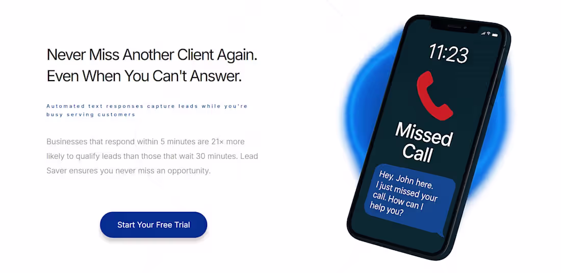 Cover image for Automated Missed Call/Text Bot: Captures & Qualifies Leads