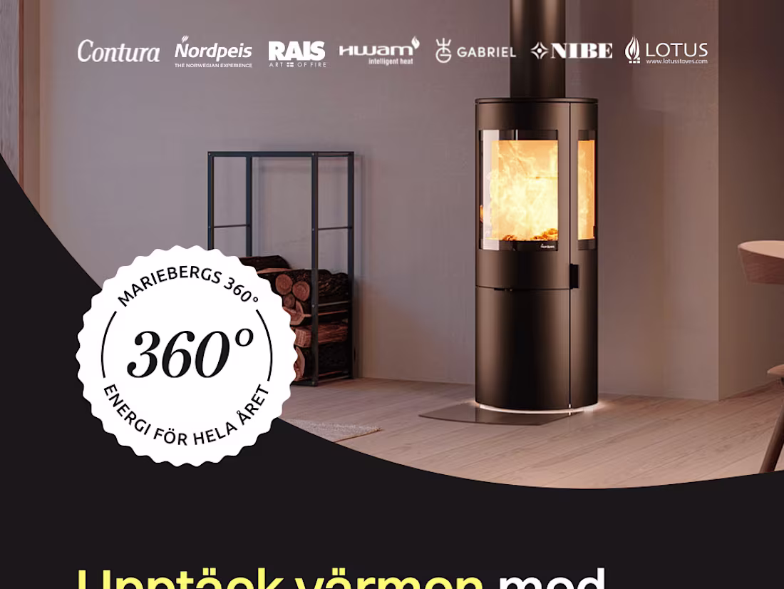 Cover image for Flyers for a Mariebergs Swedish fireplace & solar pannel company