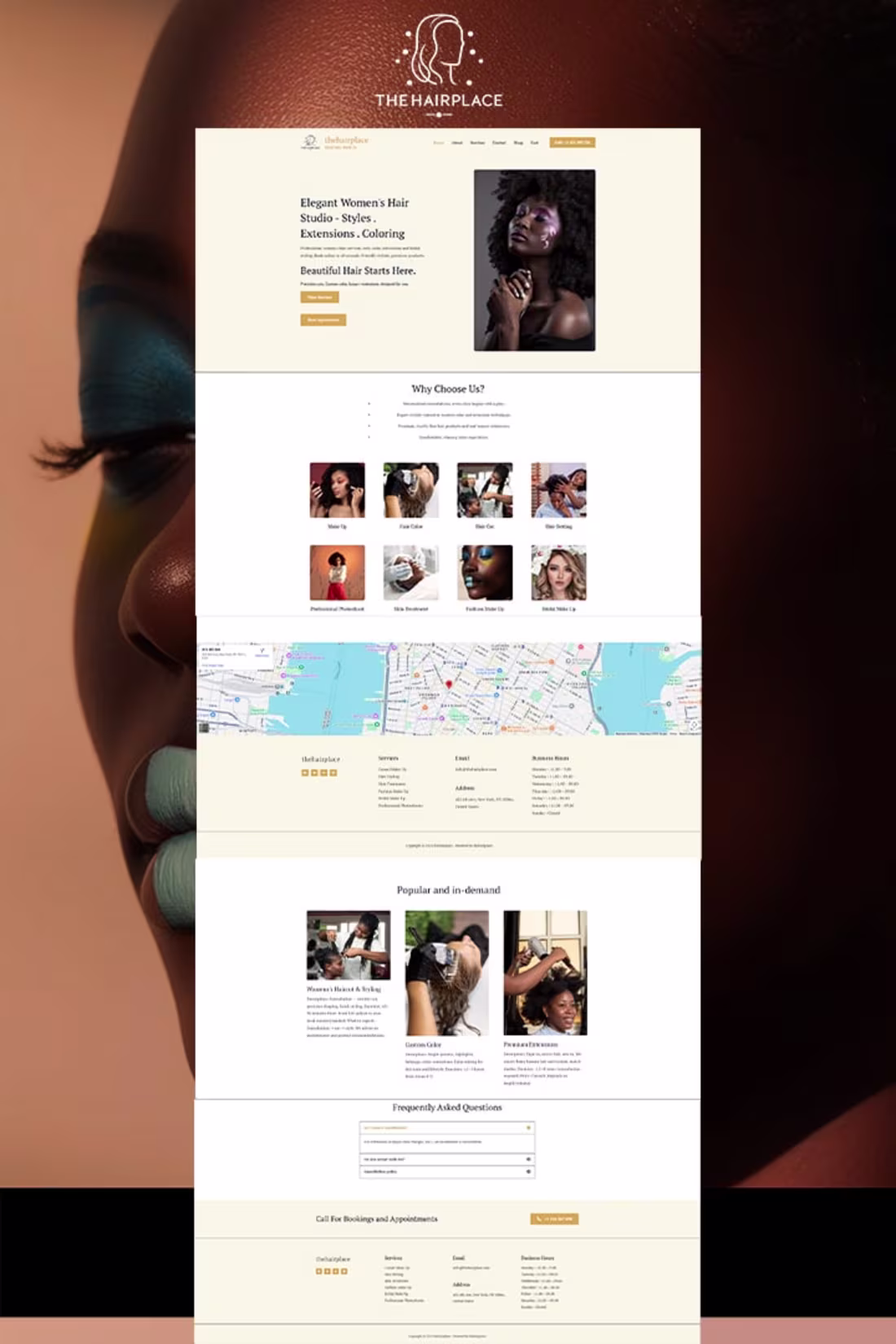 Cover image for The HairPlace Website. A Hair and Business website built wit...