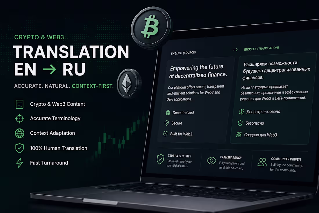 Cover image for Crypto and Web3 content translation