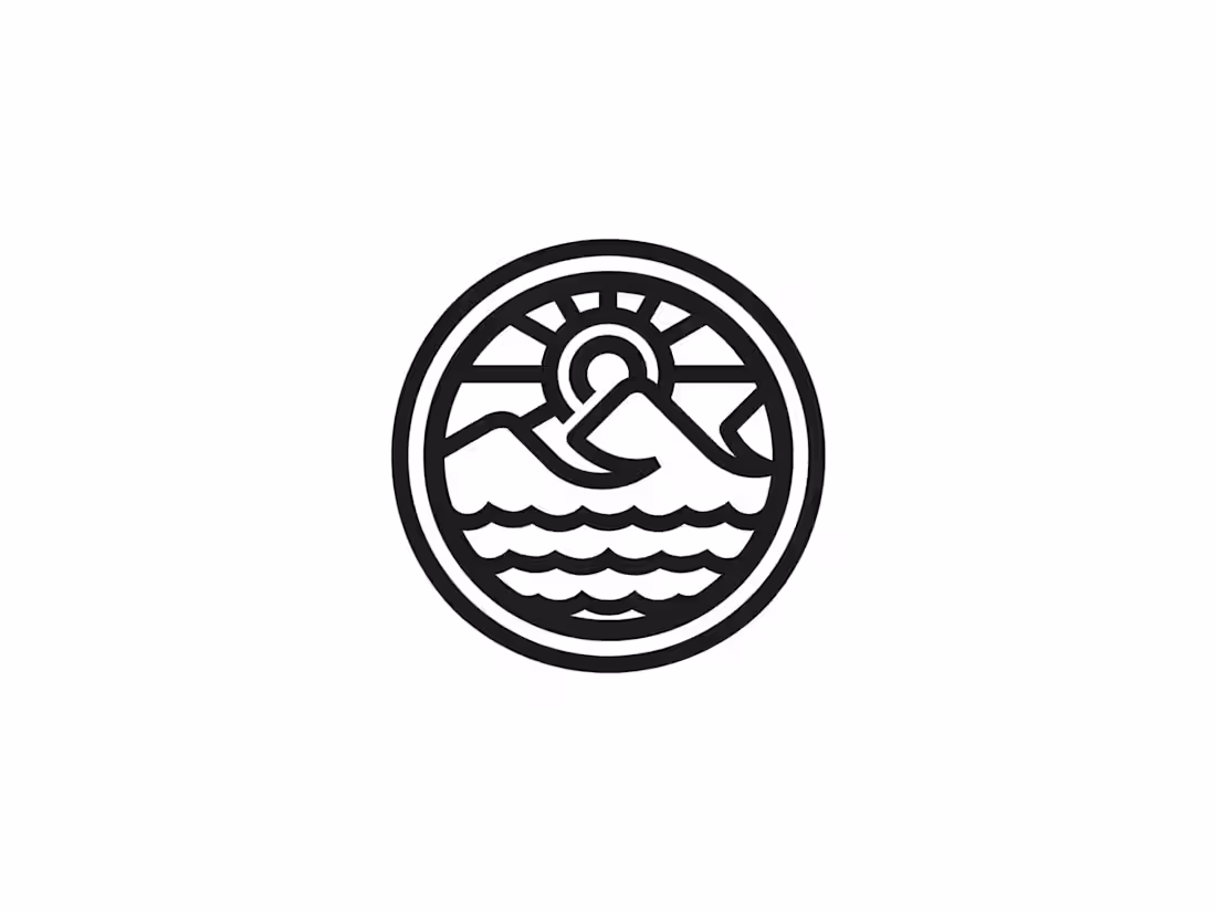 Cover image for minimalist sea sun mountain logo For sale Exclusive logo des...
