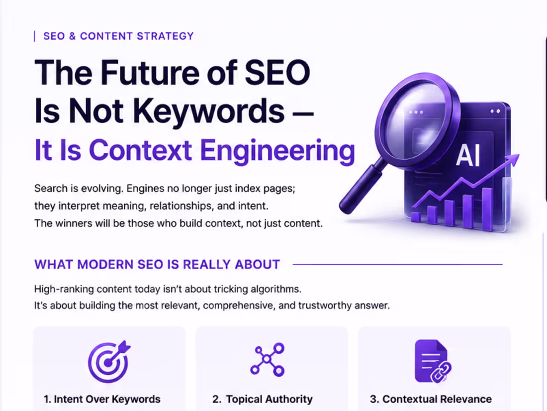 Cover image for The Future of SEO Is Not Keywords, It Is Context Engineering