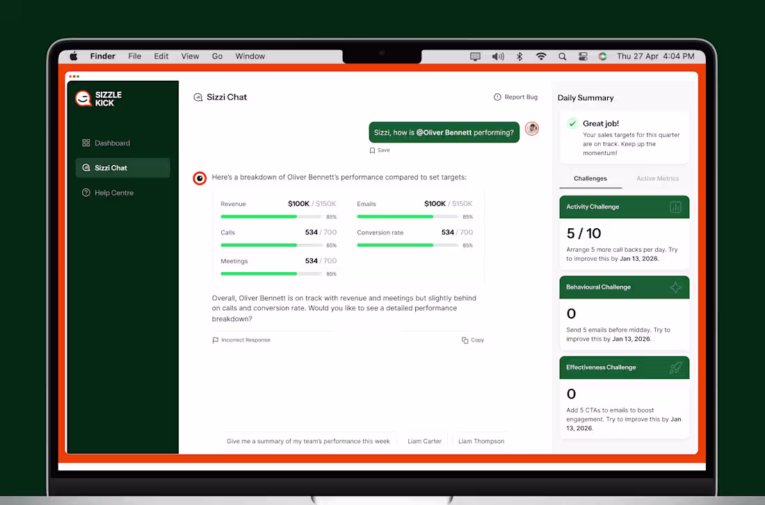Cover image for SizzleKick AI Sales Coach Development