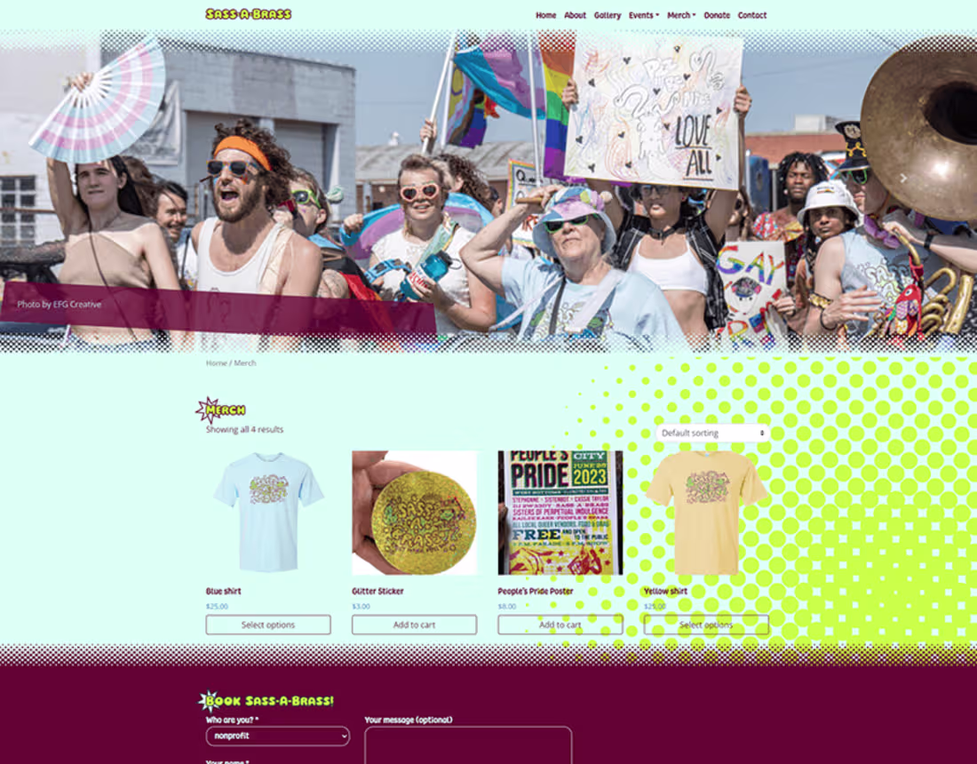 Cover image for Sass-a-Brass website :: Behance