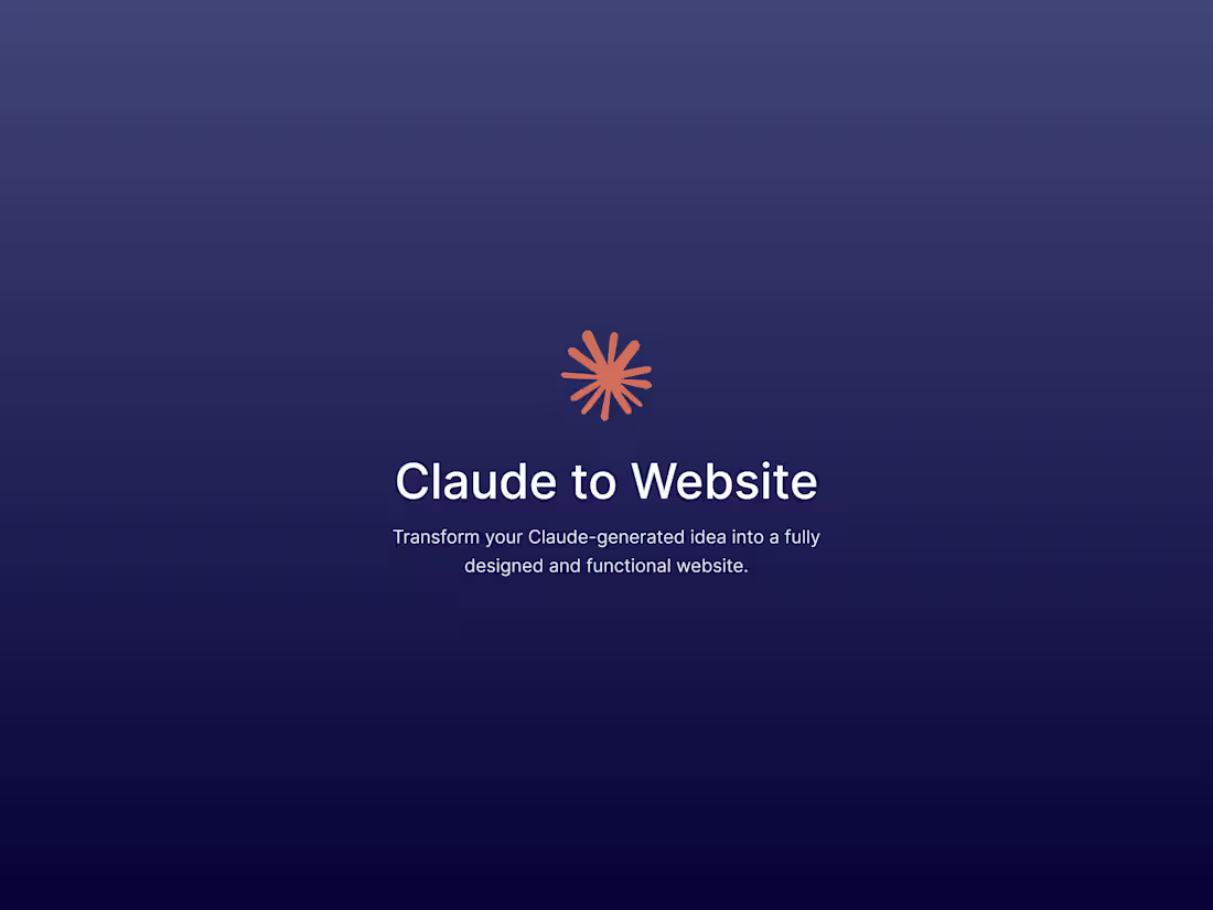Cover image for Claude to Website