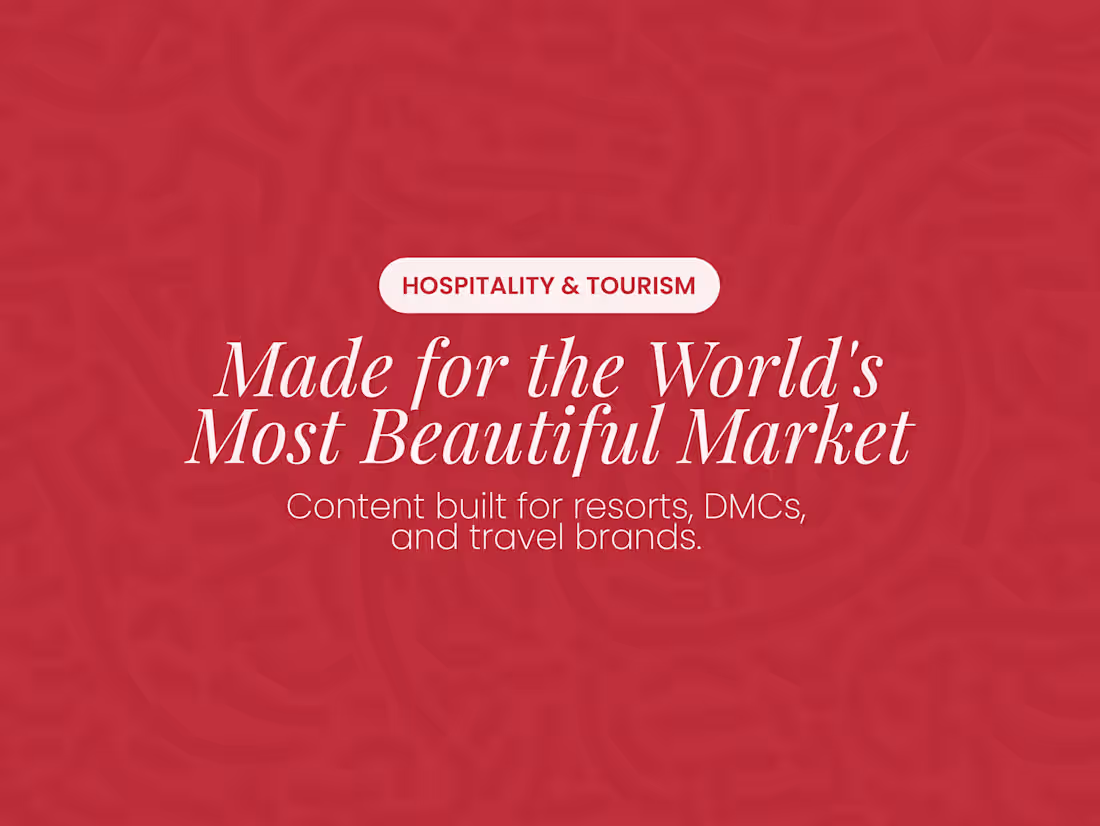 Cover image for Hospitality & Tourism Content Production