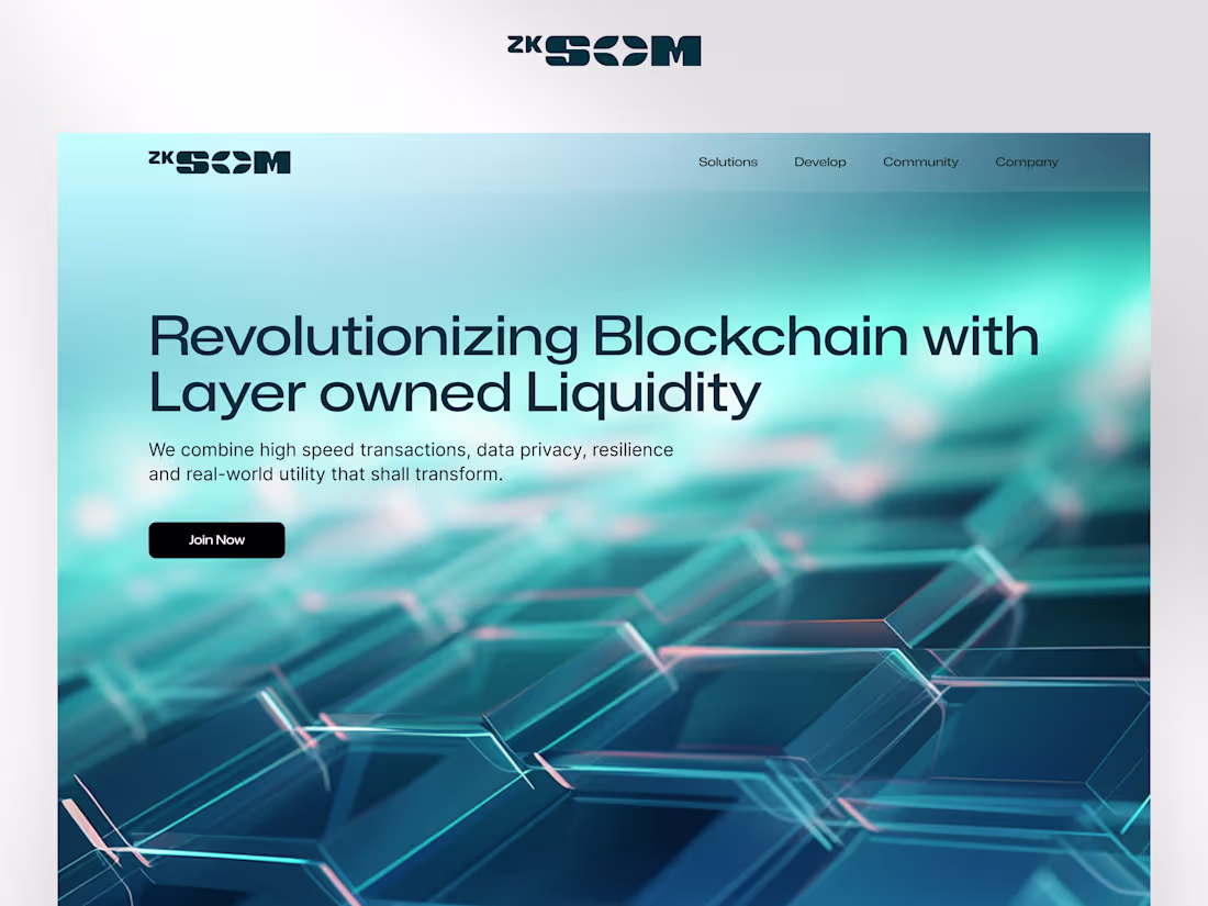 Cover image for ZkSOM - A Web3 Website | Web Design & Framer Development