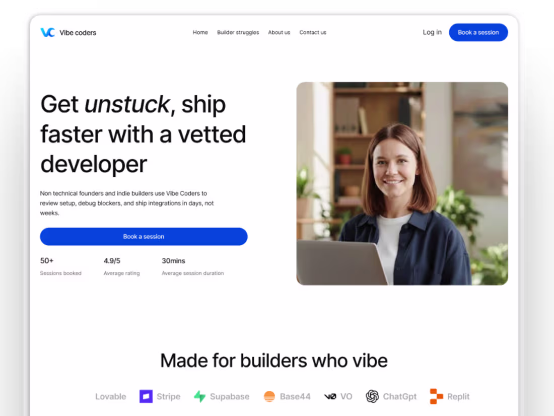 Cover image for Framer Conversion-Focused Landing Page for Vibe coders