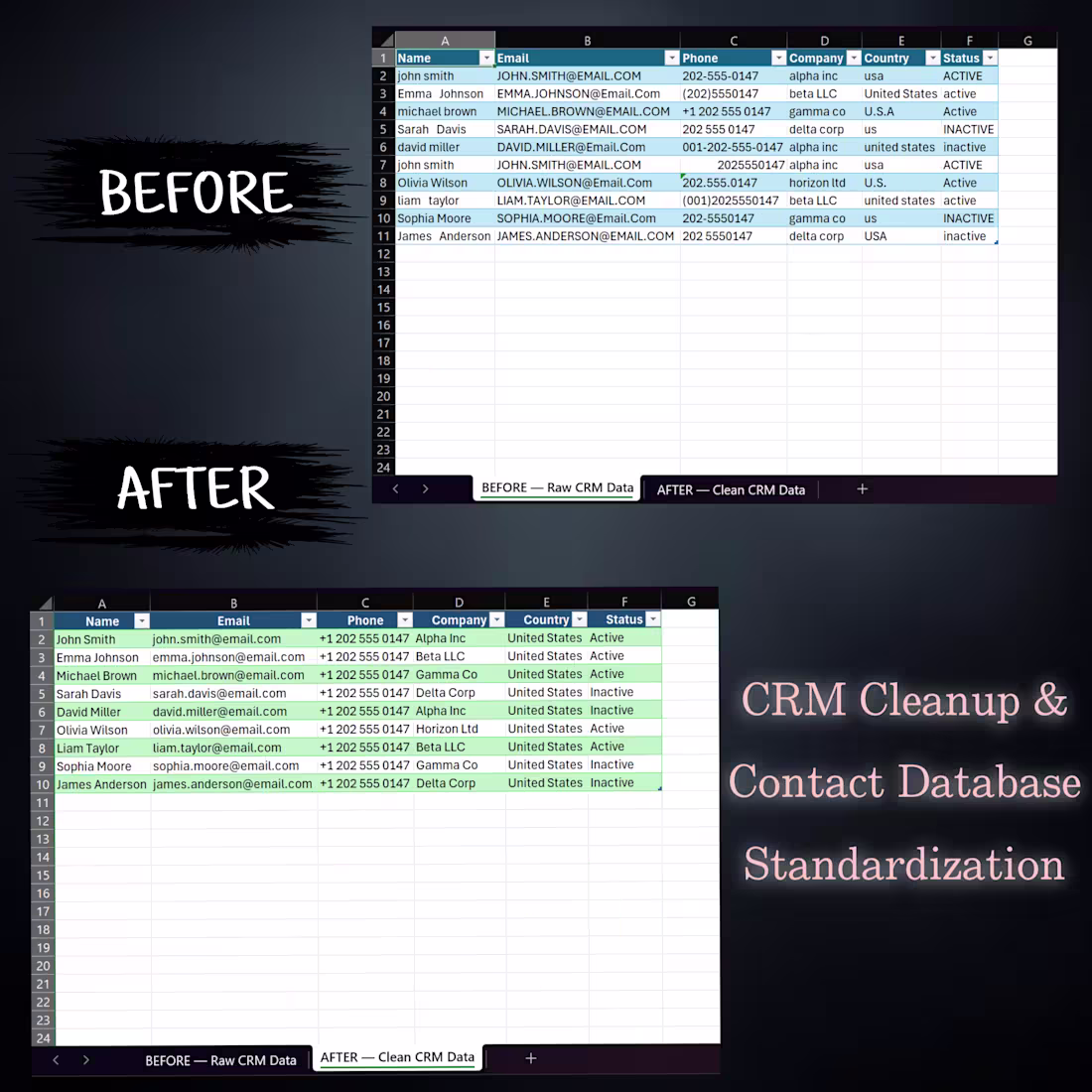 Cover image for CRM Cleanup & Contact Database Standardization