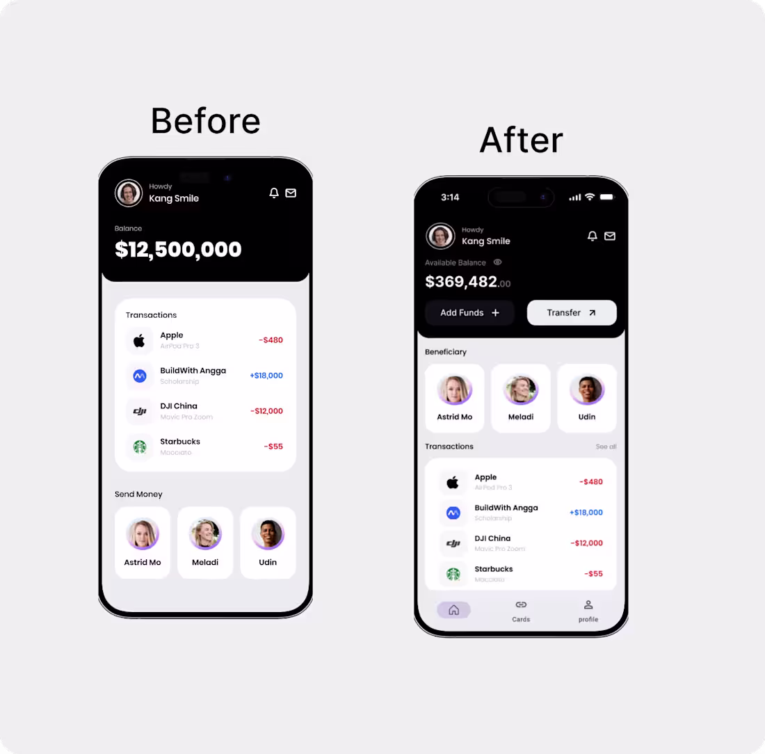 Cover image for FinTech Dashboard UX Redesign
Goal: Enable