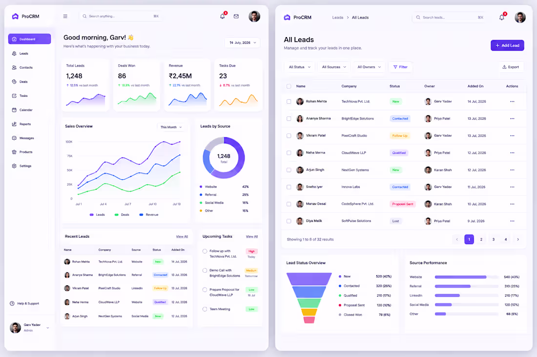 Cover image for A modern CRM web application