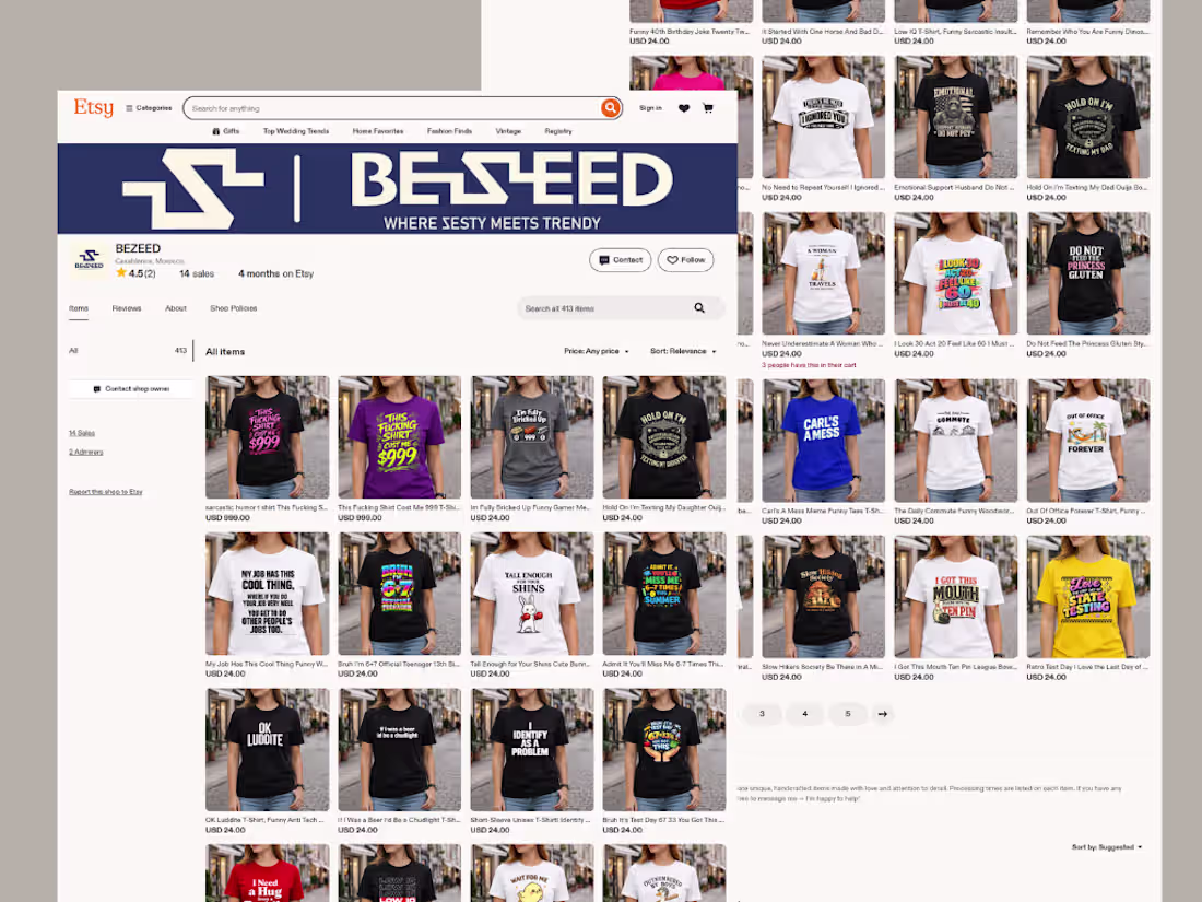 Cover image for BEZEED – Etsy Print-on-Demand Store
