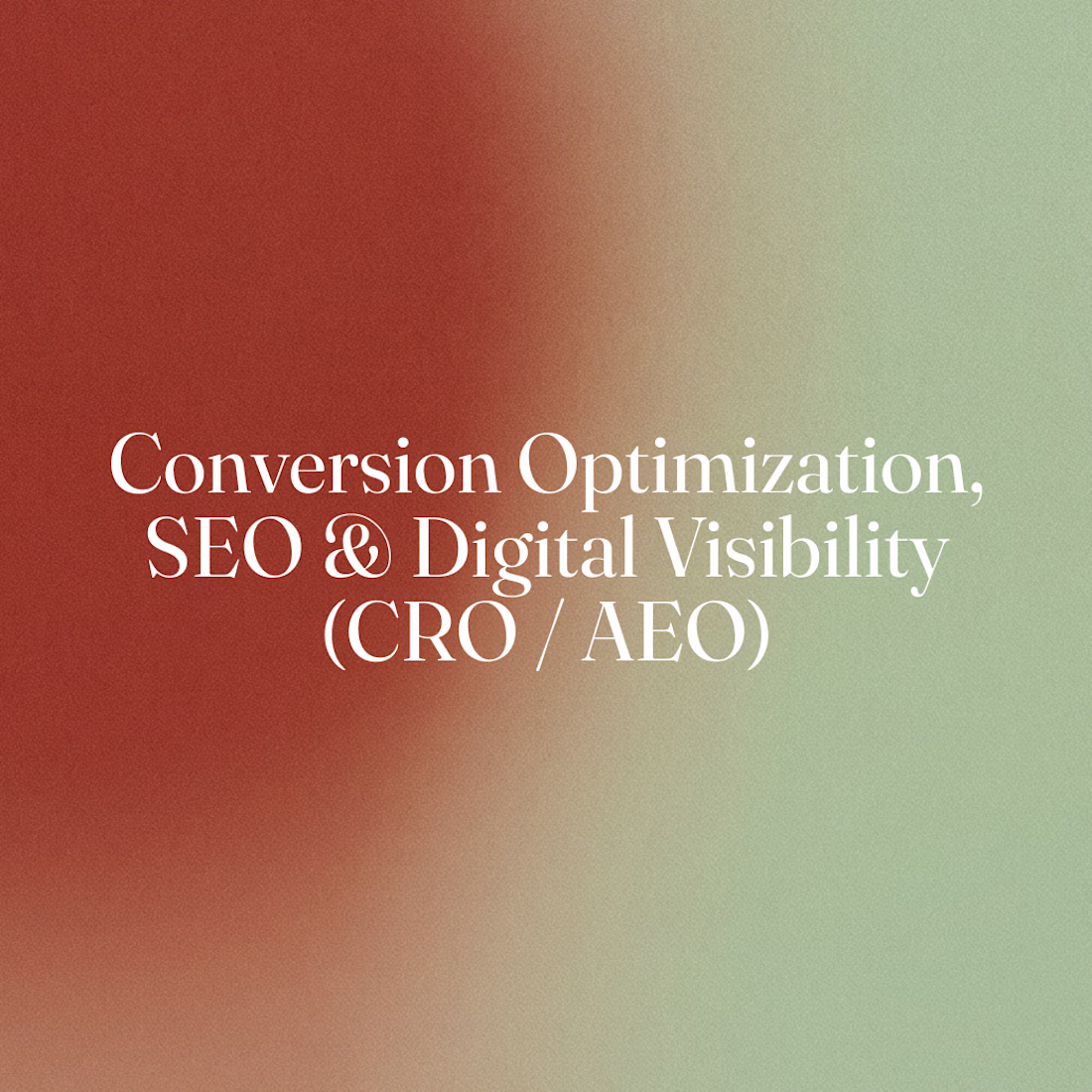 Cover image for Conversion Optimization, SEO & Digital Visibility (CRO / AEO)