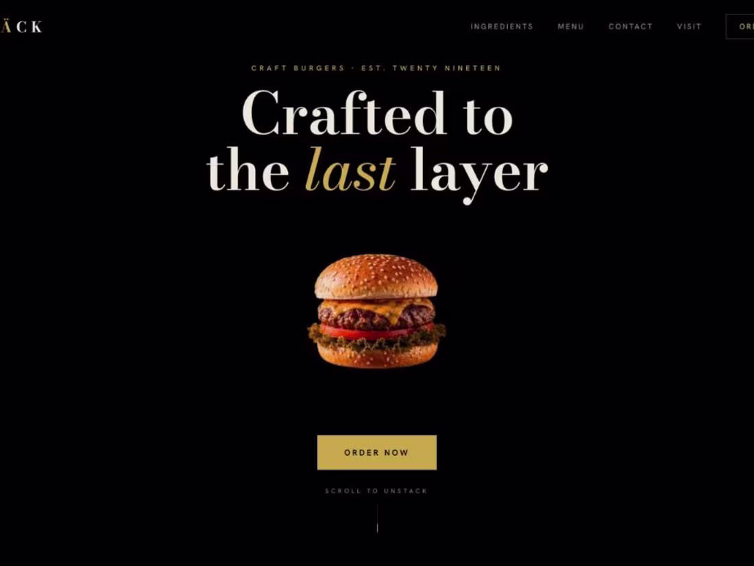 Cover image for STÄCK - Burger Joint Website