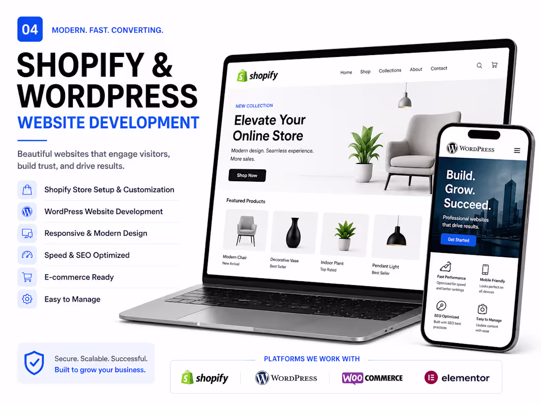 Cover image for Shopify & WordPress Website Design & Development