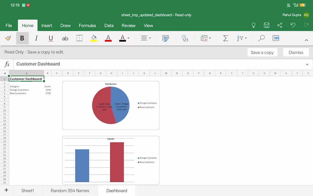 Cover image for Excel Customer Analytics Dashboard