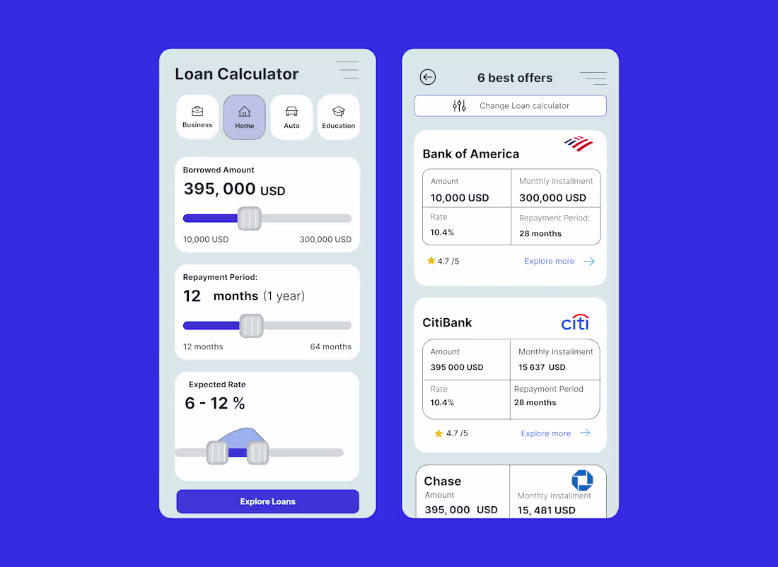 Cover image for Loan Calculator App UI for