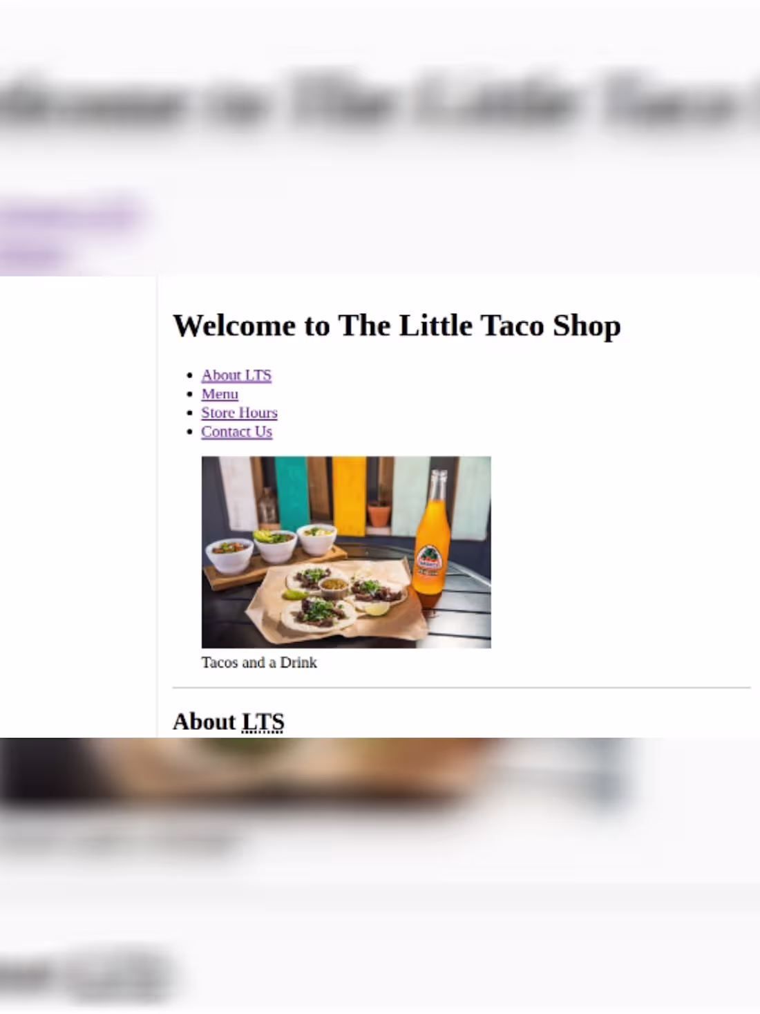 Cover image for Built a Taco-shop website with multiple HTML pages and a lit...