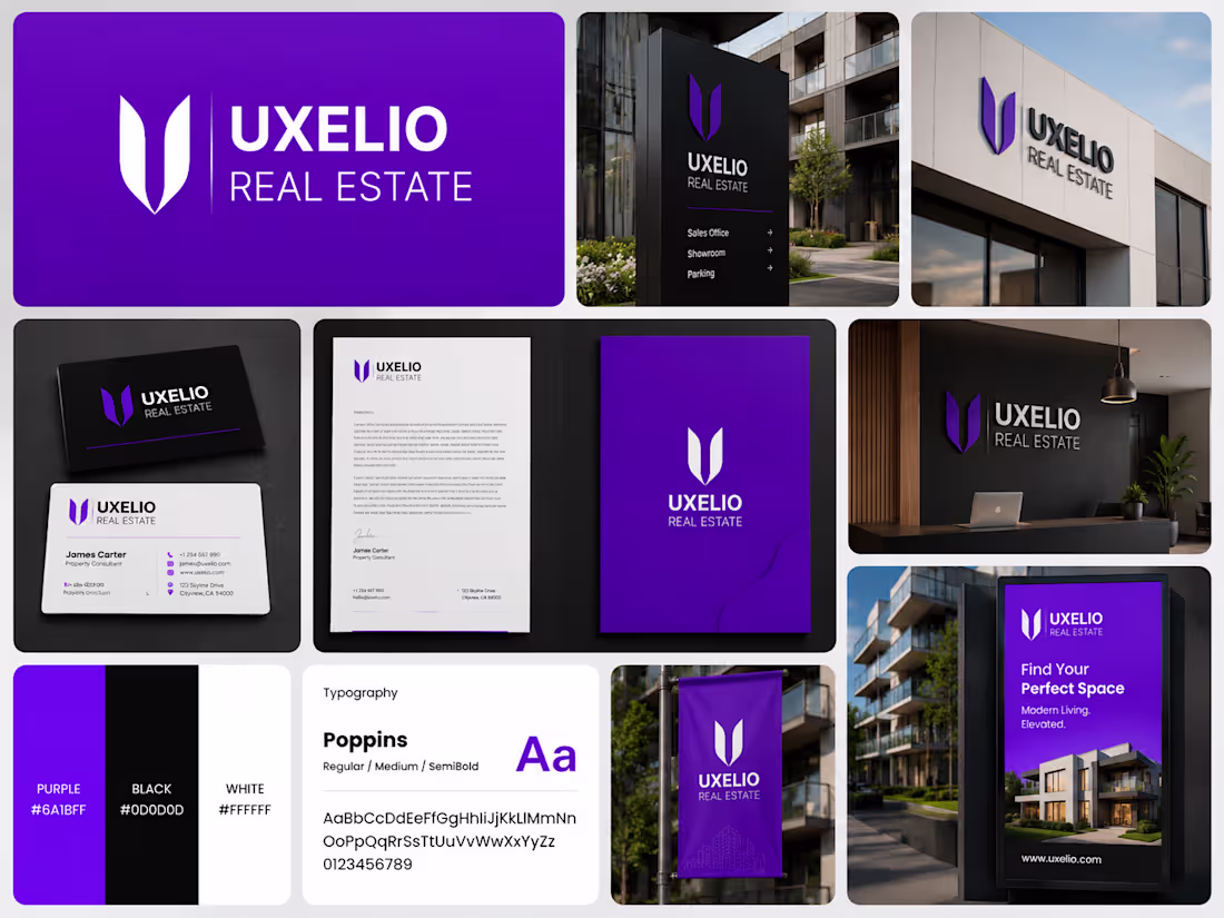 Cover image for UXELIO Real Estate Brand Identity