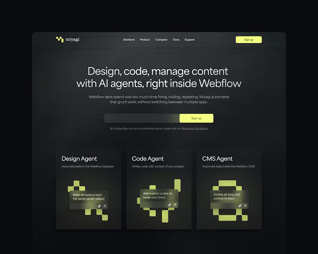 Cover image for Landing page design for Miyagi,