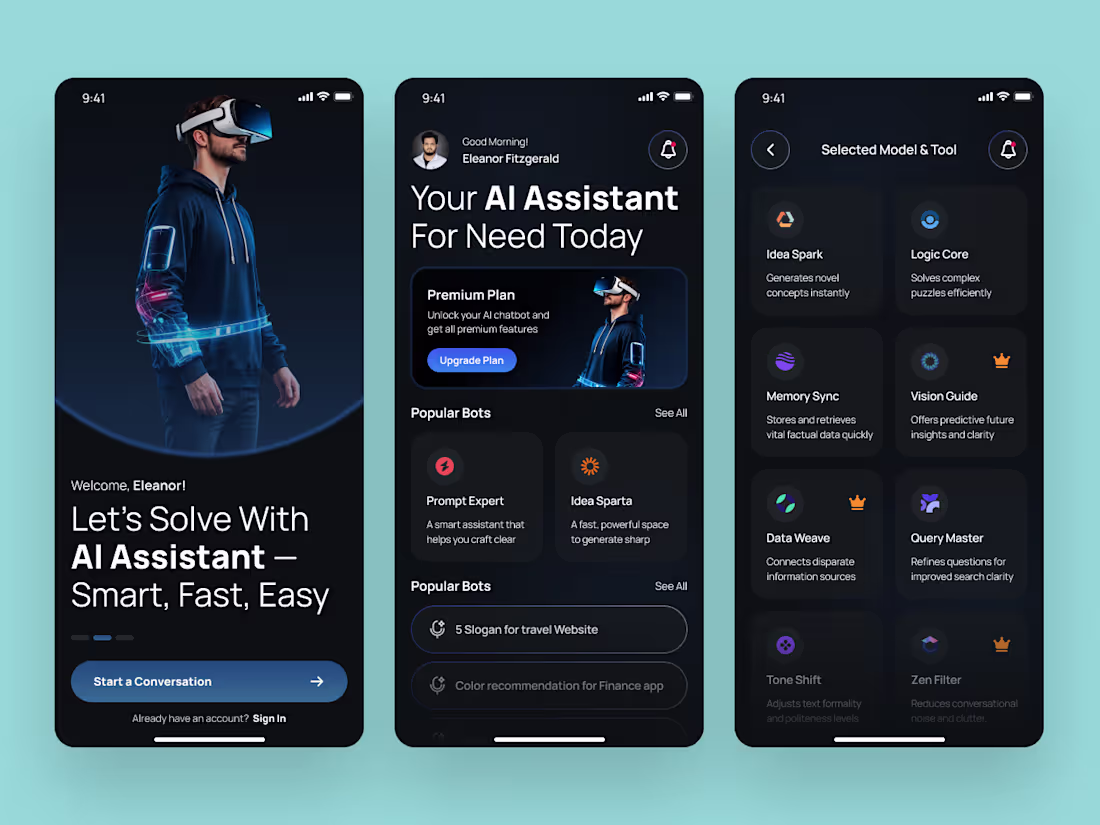 Cover image for AI Assistant Mobile App UI