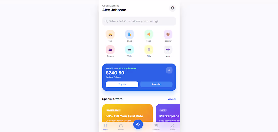 Cover image for Super-App Mobile Wallet UI