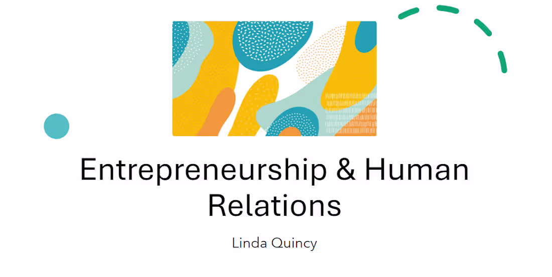 Cover image for Entrepreneurship and Human Relations