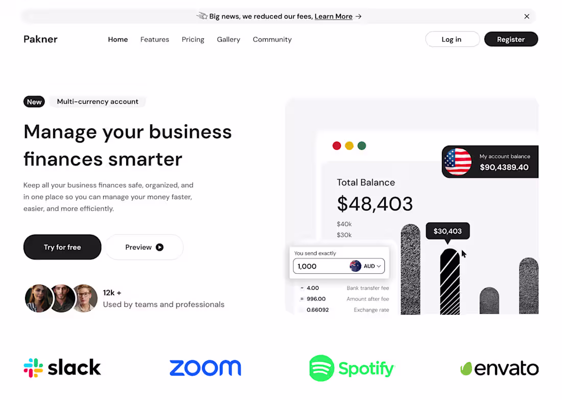Cover image for Pakner - Hero Section Redesign for a Payment Platform