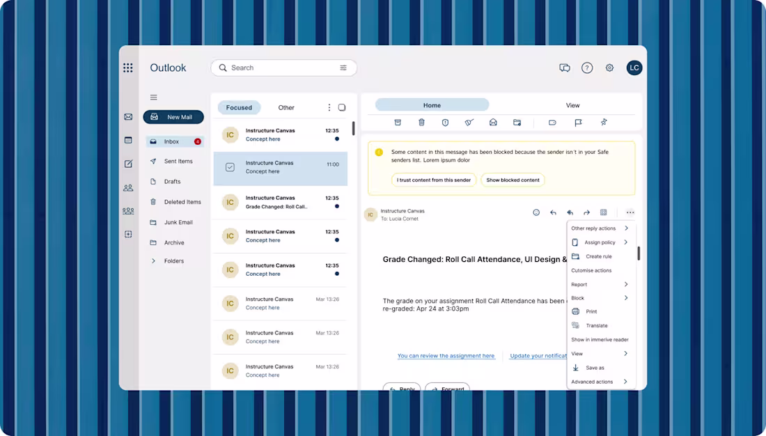 Cover image for Outlook UI Redesign for Enhanced Usability