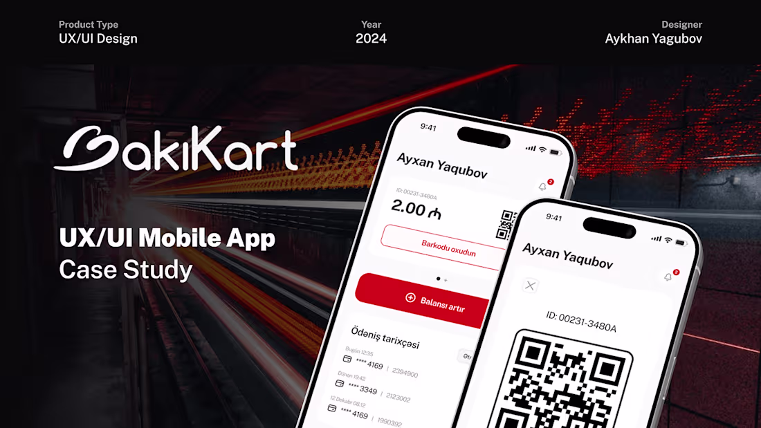 Cover image for "BakıKart" UX/UI Mobile App - Case Study :: Behance