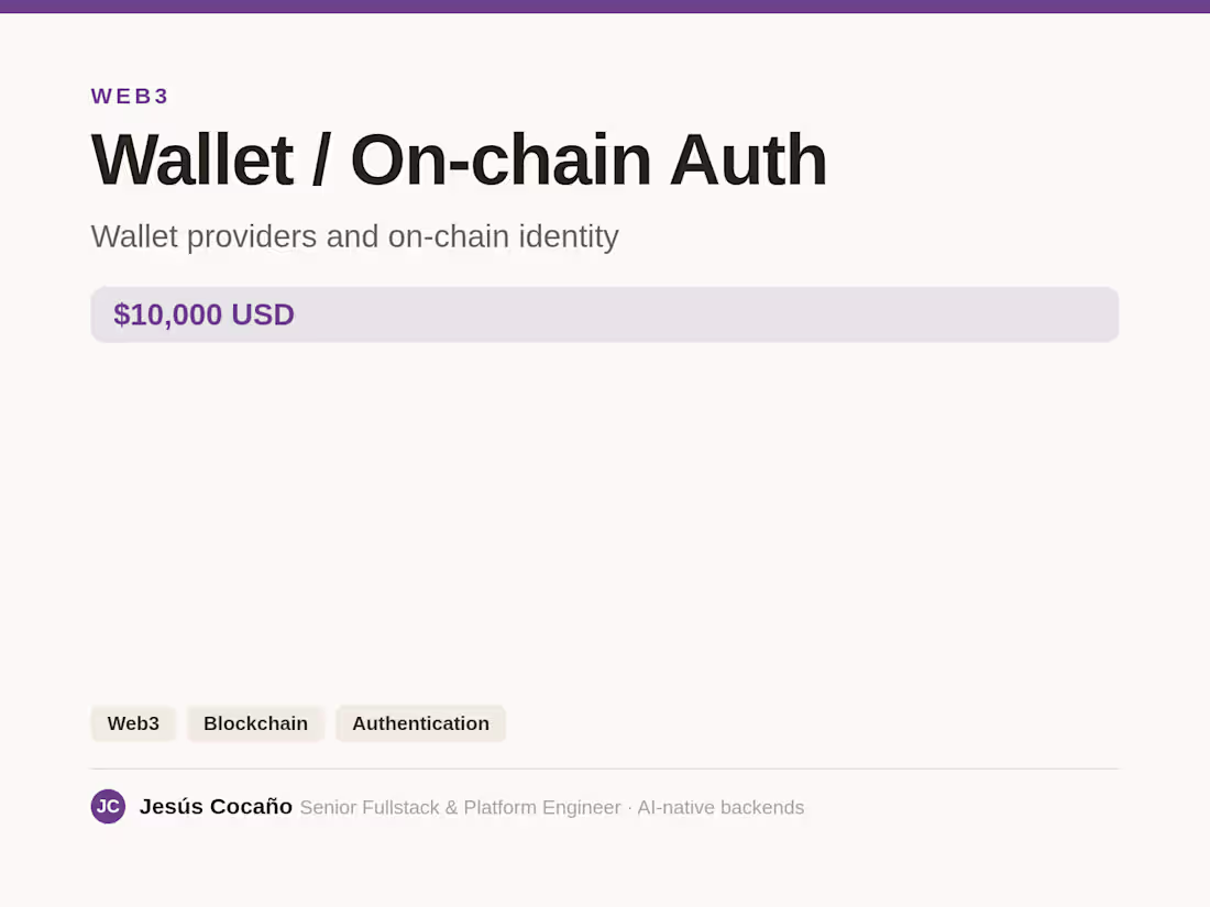 Cover image for Wallet Integration / On-chain Auth