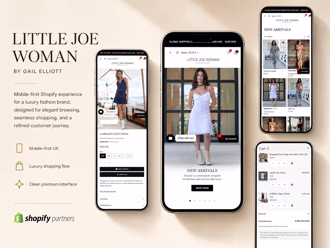Cover image for Mobile-First Shopify Rebuild for Luxury Fashion Brand