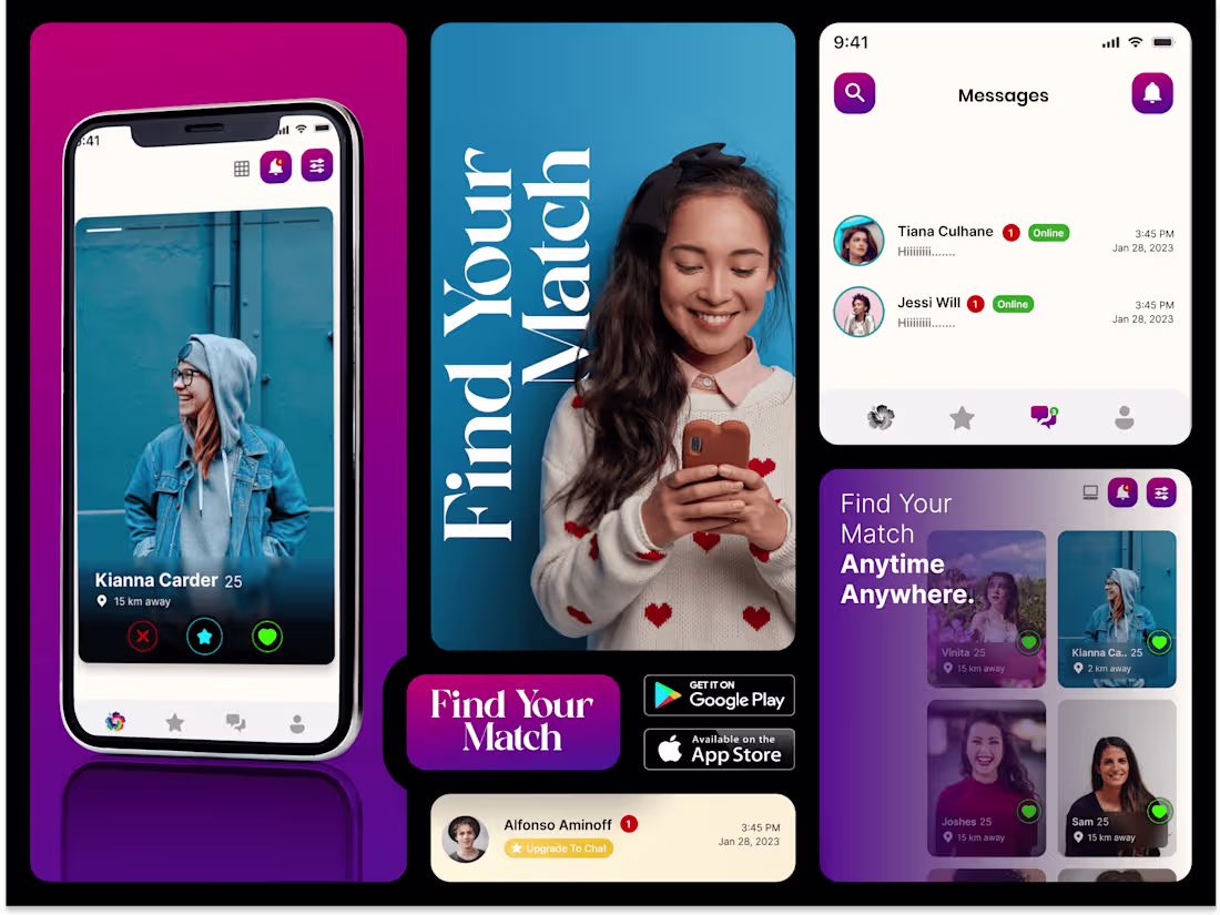 Cover image for Seamless Matchmaking: Mobile App Design Highlight