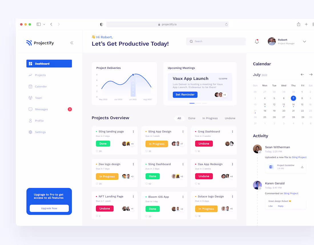 Cover image for Projectify - Project Management Dashboard