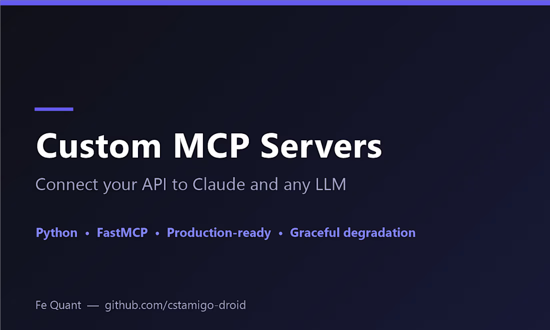 Cover image for Custom MCP Server Development for Claude & any LLM