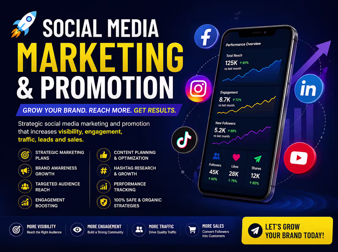 Cover image for Social Media Marketing & Brand Promotion for Growth & Engagement