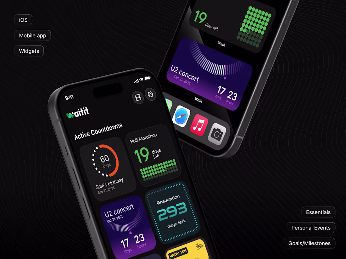 Cover image for Waitit. Aesthetic iOS countdown widgets