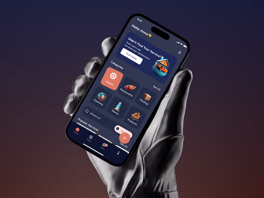 Cover image for UI/UX Design On-Demand Service Marketplace Mobile App Design