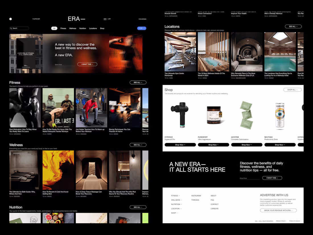 Cover image for Media Platform Web Design (UI/UX) for ERA