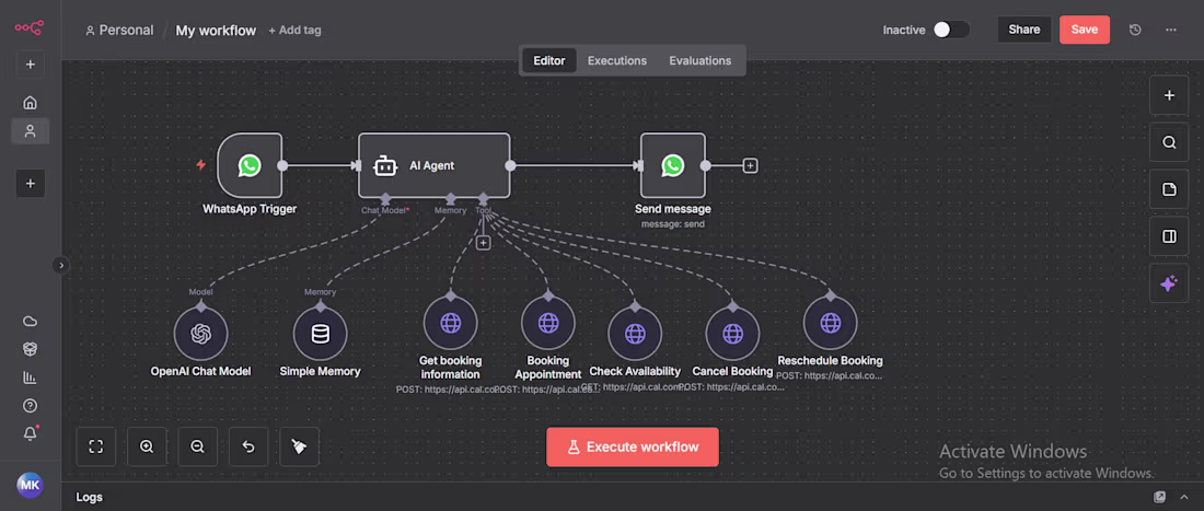 Cover image for I built an AI booking assistant using cal.com.It reads your ...