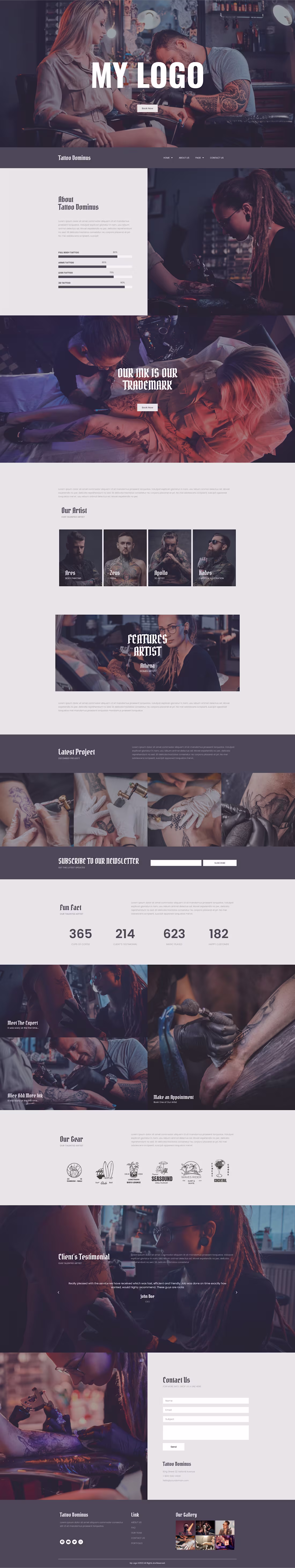 Cover image for Bold Website UI Design for Tattoo & Piercing Studios