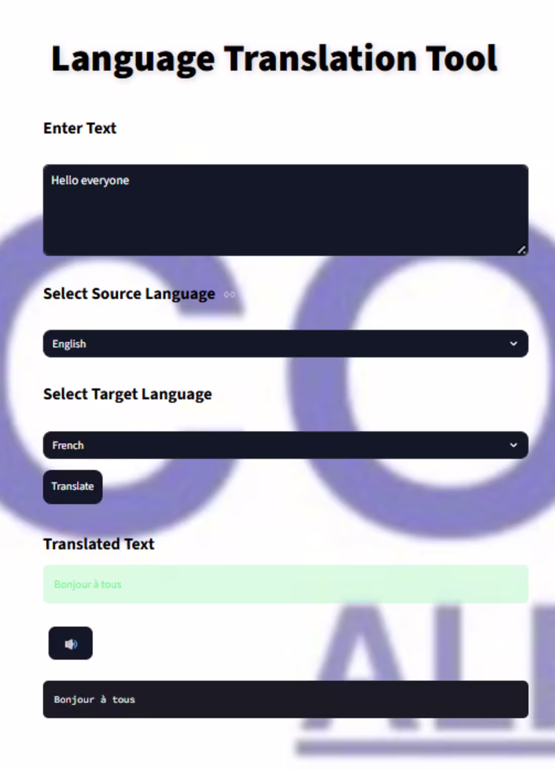 Cover image for my Language Translation Tool with