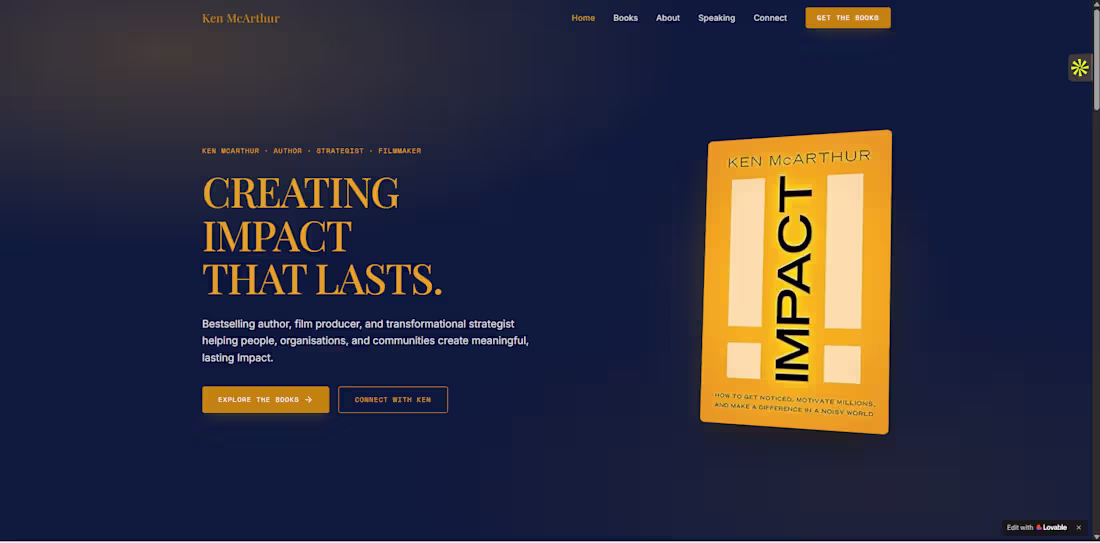 Cover image for Author Website Design — Ken