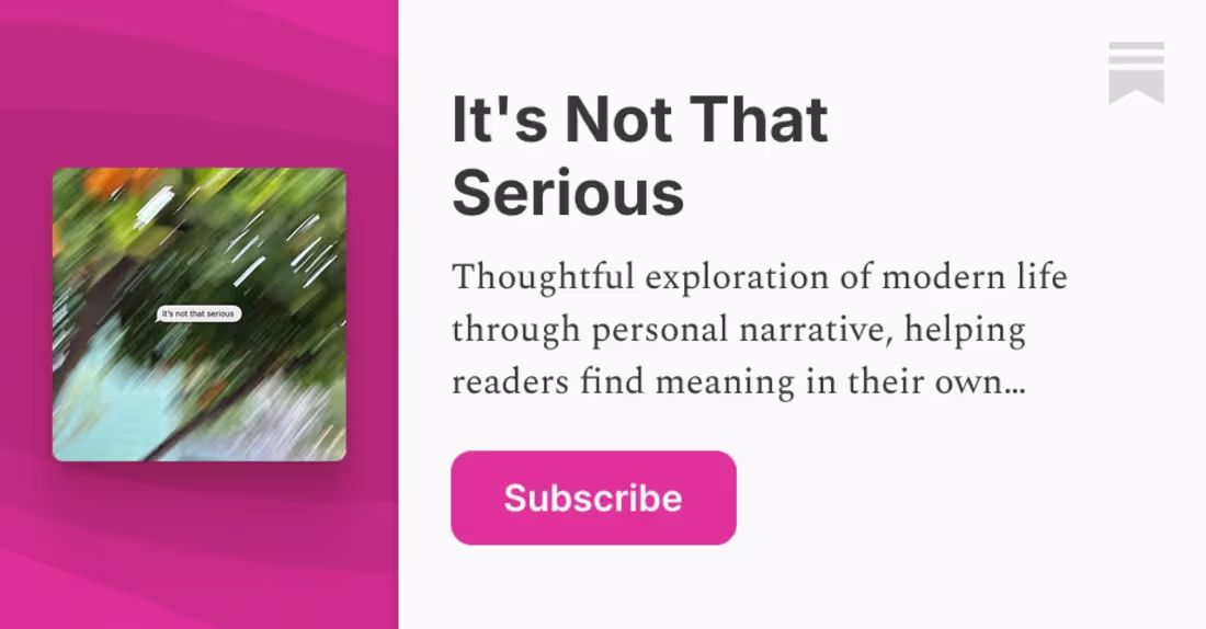 Cover image for It's Not That Serious | Newsletter