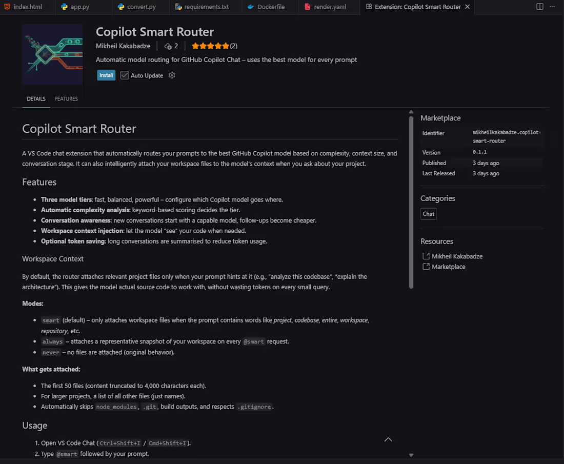 Cover image for Copilot Smart Router
A VS Code