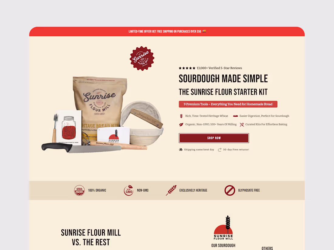 Cover image for A Landing Page for Sunrise Flour Mill