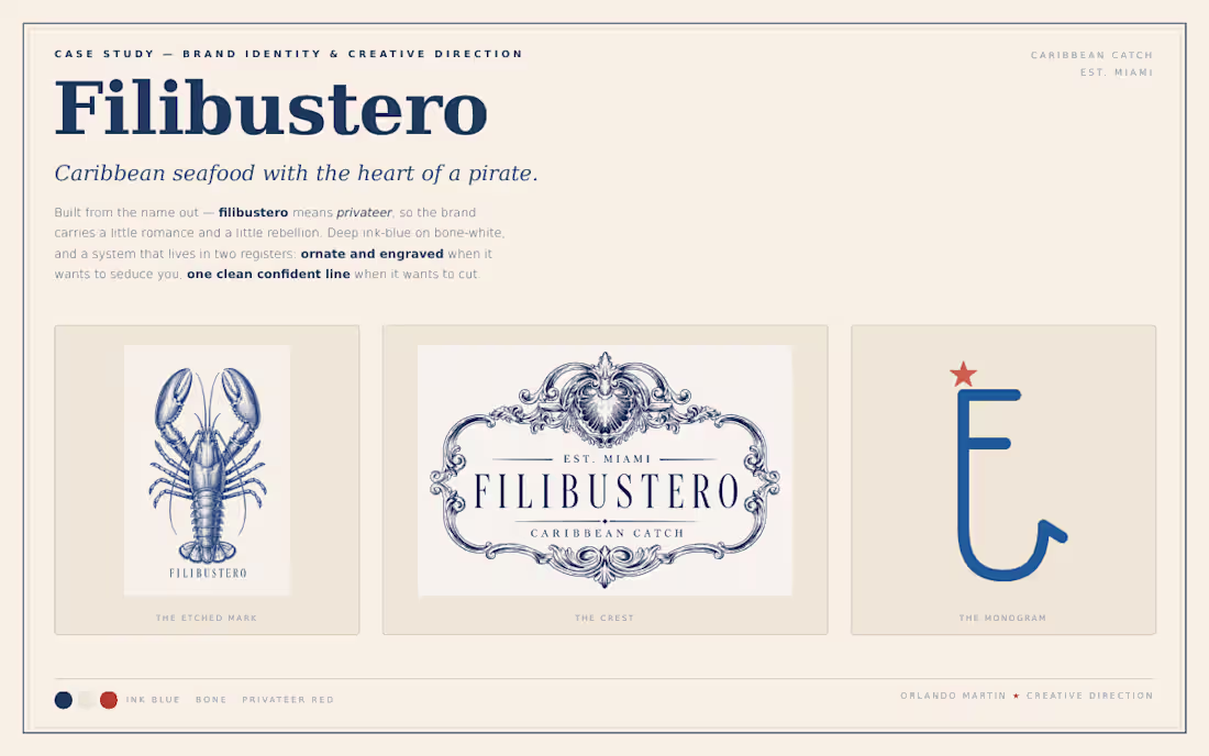 Cover image for Filibustero — Brand Identity for a Caribbean Seafood House