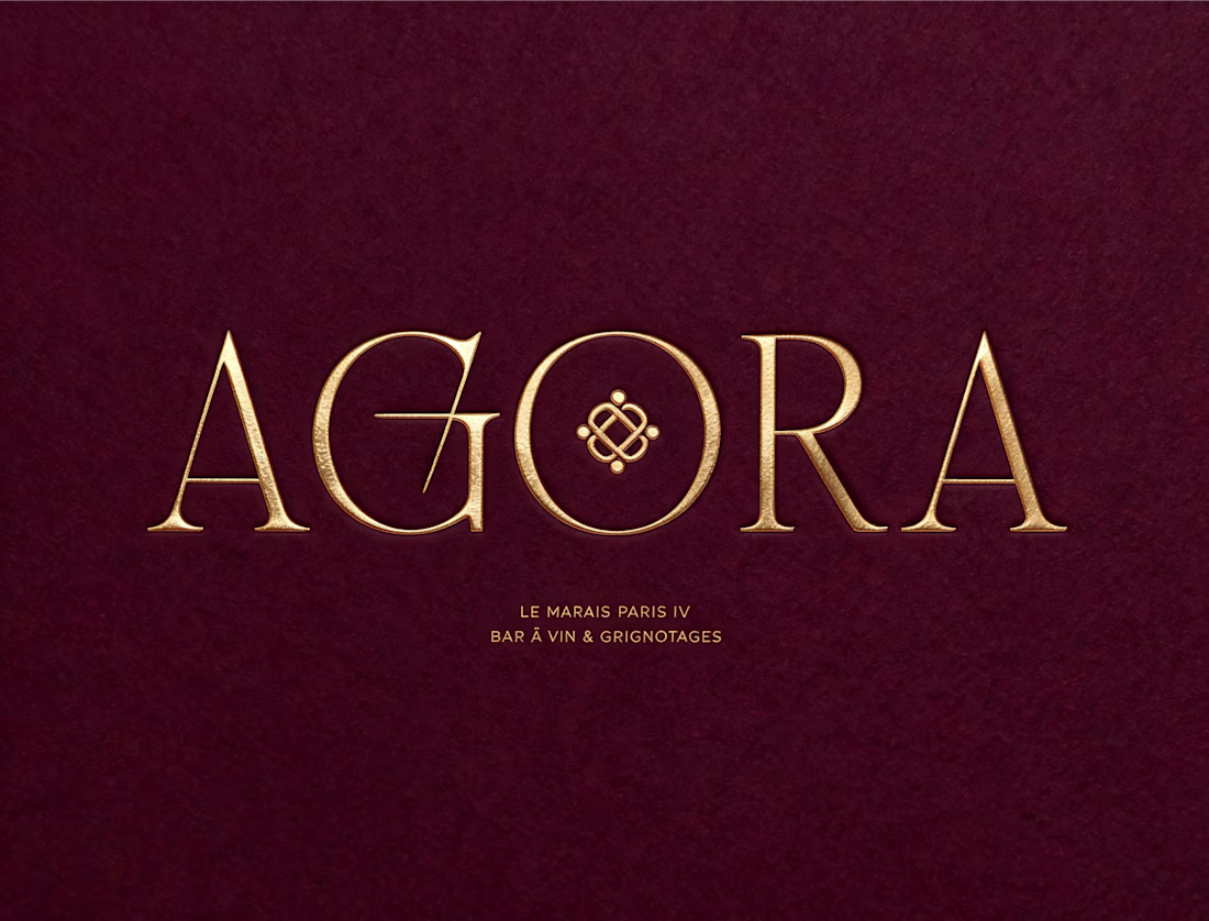 Cover image for Brand Identity for AGORA · Parisian Wine Bar